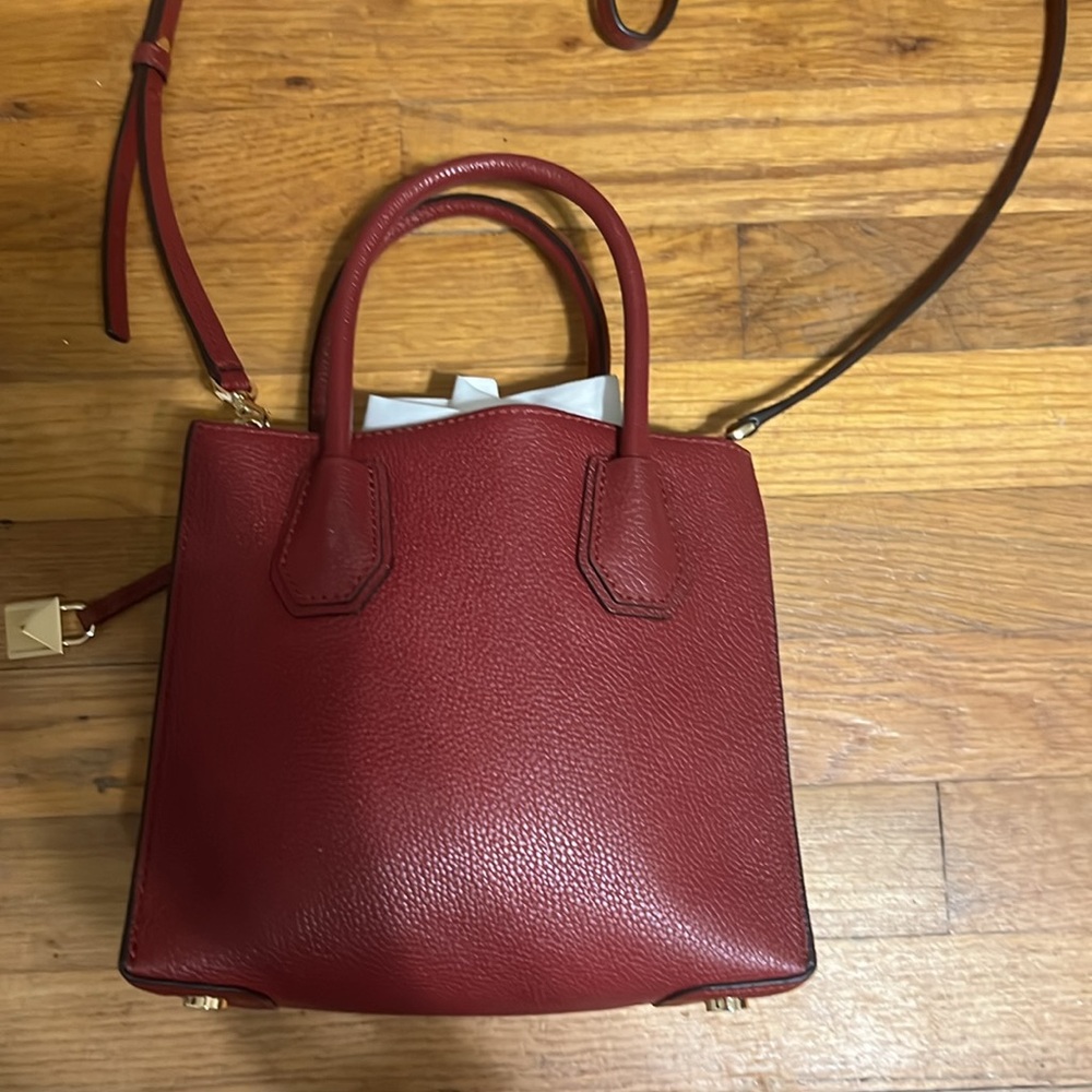 Michael Kors with tags. Women's Burgundy Handbag. 8 in by 9 in. - Picture 2 of 6
